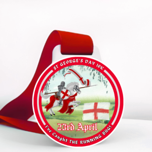 Finishers medal for completing the St George's virtual 10k run