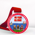 Finishers medal for completing the Danish Dash 10k virtual race
