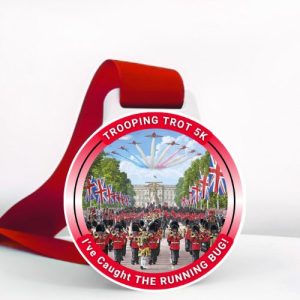 Finishers medal for completing the Trooping Trot 5k virtual race