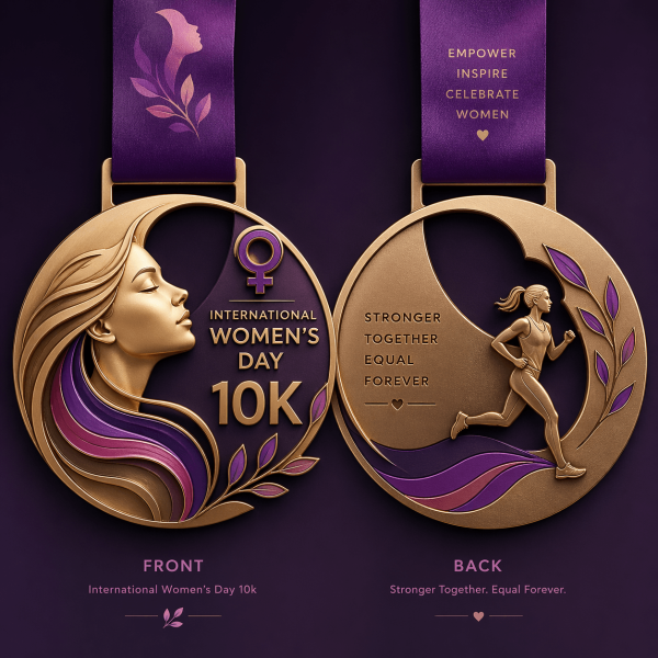 International Women’s Day 10K gold medal design