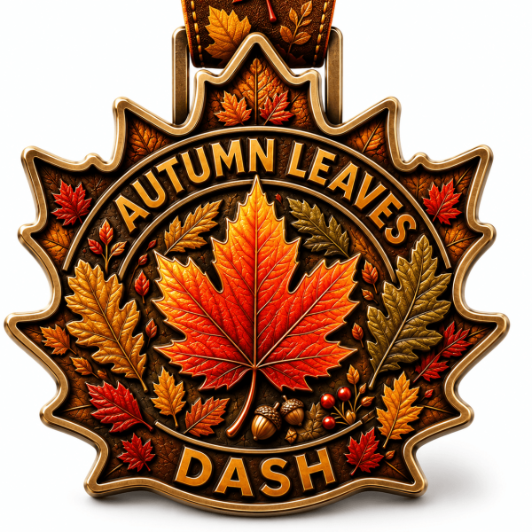 Autumn Leaves Dash 2026 Medal Autumn Leaves Dash maple leaf medal