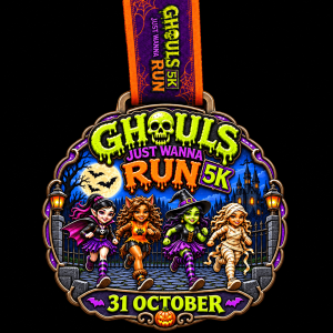 Halloween-themed Ghoul’s Just Wanna Run 5K medal