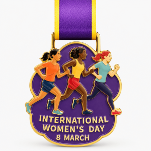 International Women’s Day medal with women runners