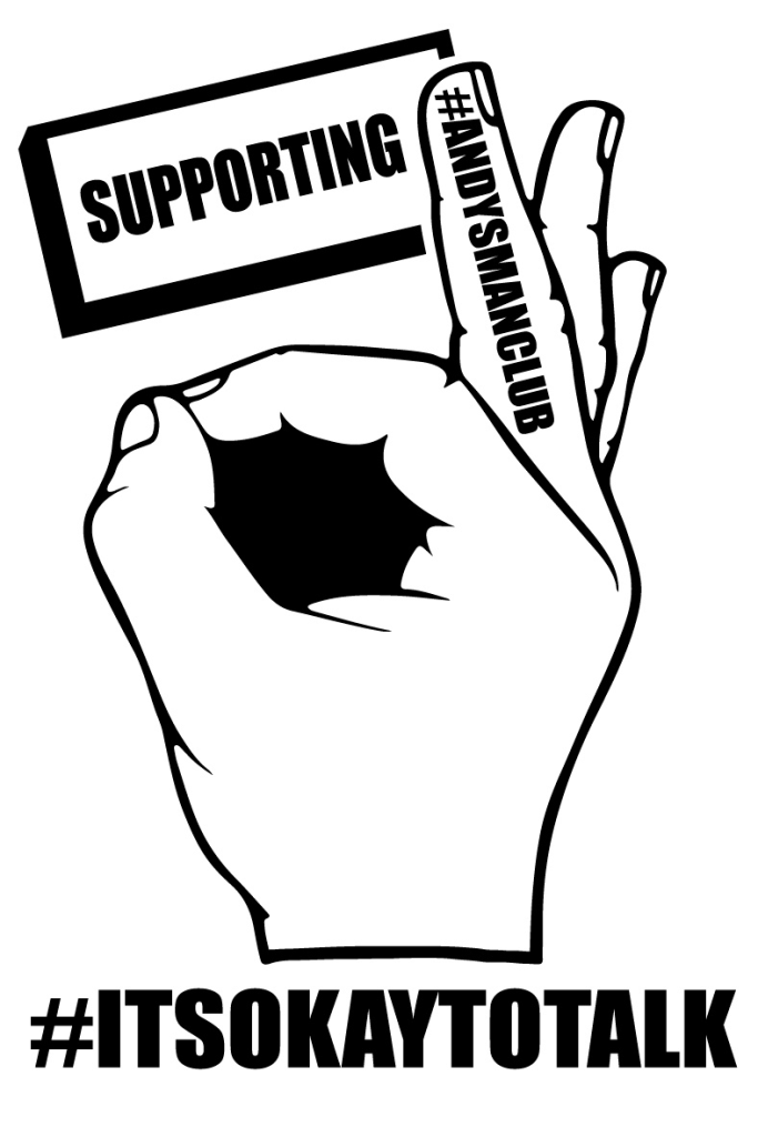 Hand gesture supporting Andy's Man Club campaign